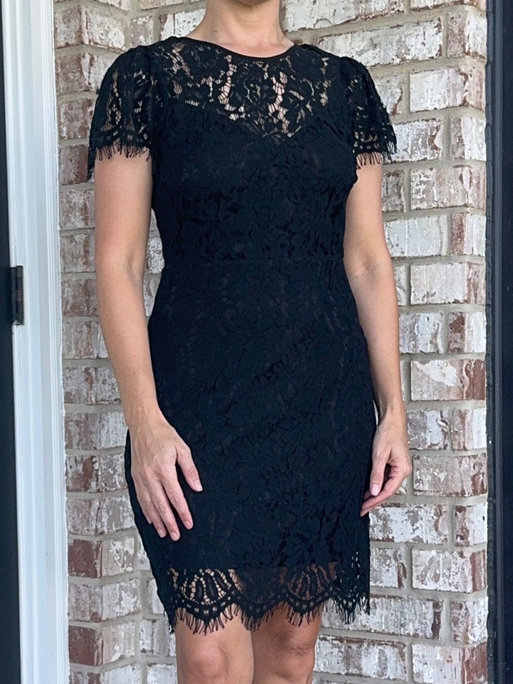 Andrew By Unit Black Lace Mini Dress S